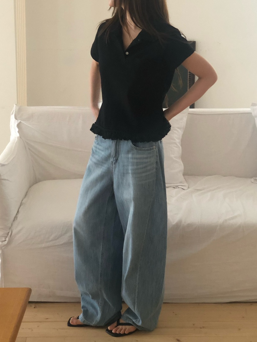 ONDO-P韓國直郵女士新款熱賣職業時尚26春夏人氣牛仔褲亞麻ONDO-P牛仔褲