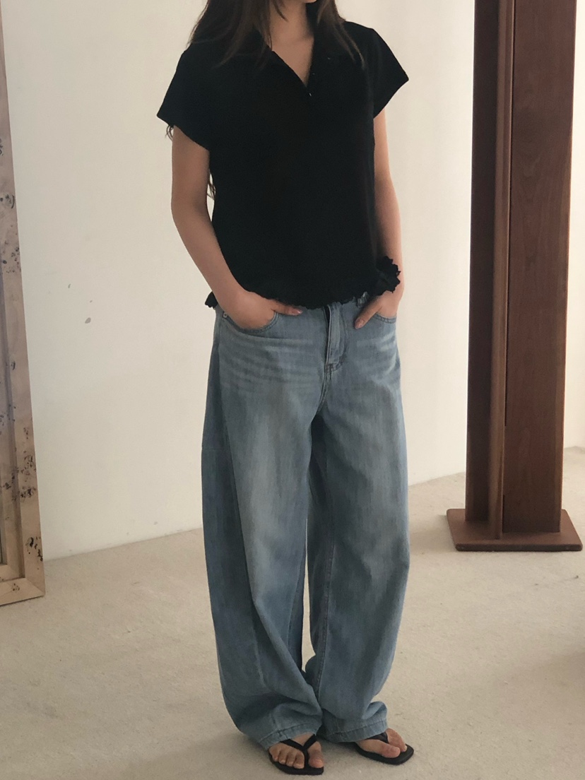 ONDO-P韓國直郵女士新款熱賣職業時尚26春夏人氣牛仔褲亞麻ONDO-P牛仔褲