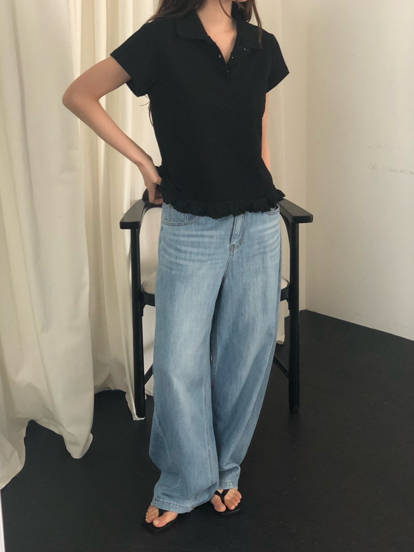 ONDO-P韓國直郵女士新款熱賣職業時尚26春夏人氣牛仔褲亞麻ONDO-P牛仔褲