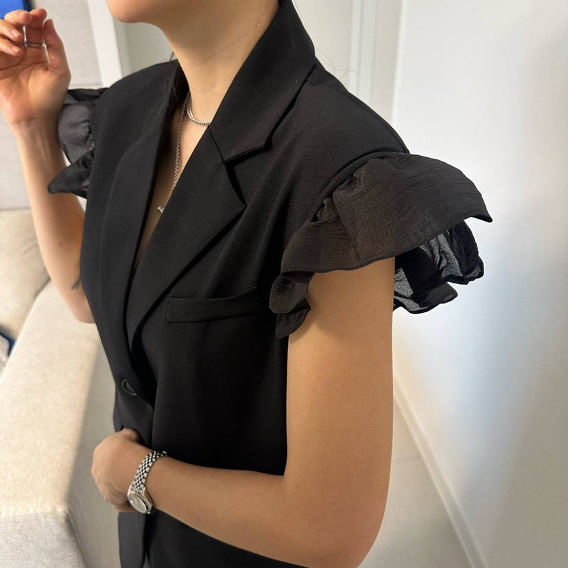 SOUIT韓國代購女裝新品推薦人氣休閑熱賣26春夏馬甲荷葉邊SOUIT by mabel-L馬甲