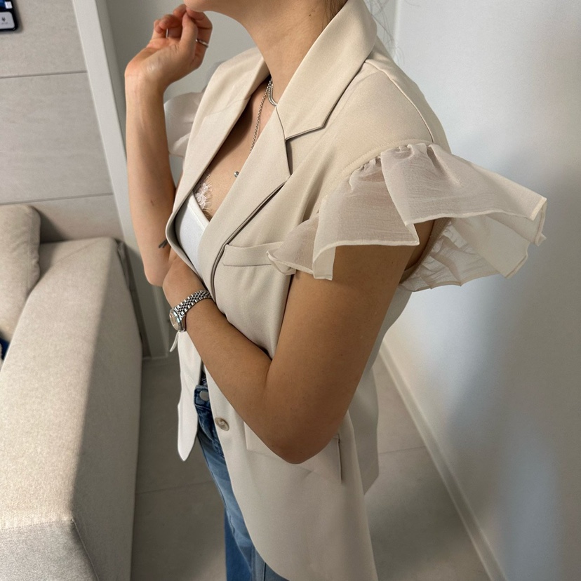 SOUIT韓國代購女裝新品推薦人氣休閑熱賣26春夏馬甲荷葉邊SOUIT by mabel-L馬甲