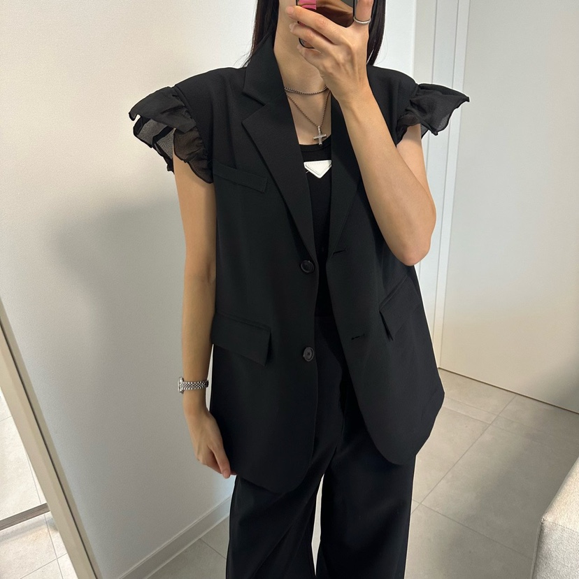 SOUIT韓國代購女裝新品推薦人氣休閑熱賣26春夏馬甲荷葉邊SOUIT by mabel-L馬甲