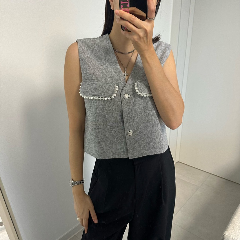 SOUIT韓國直郵女裝新款職業熱賣休閑人氣推薦時尚馬甲粗花呢SOUIT by mabel-L馬甲