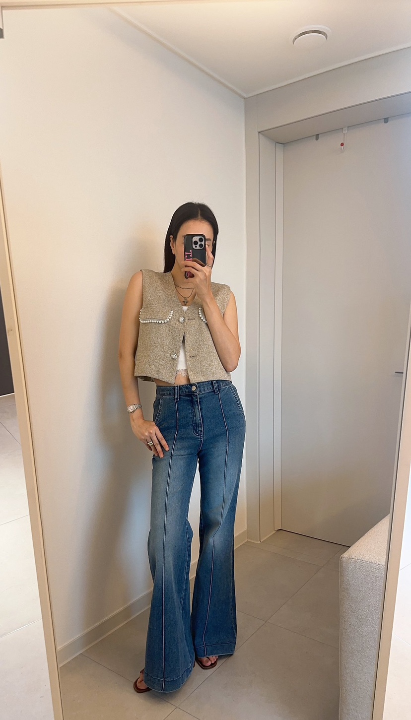 SOUIT韓國直郵女裝新款職業熱賣休閑人氣推薦時尚馬甲粗花呢SOUIT by mabel-L馬甲