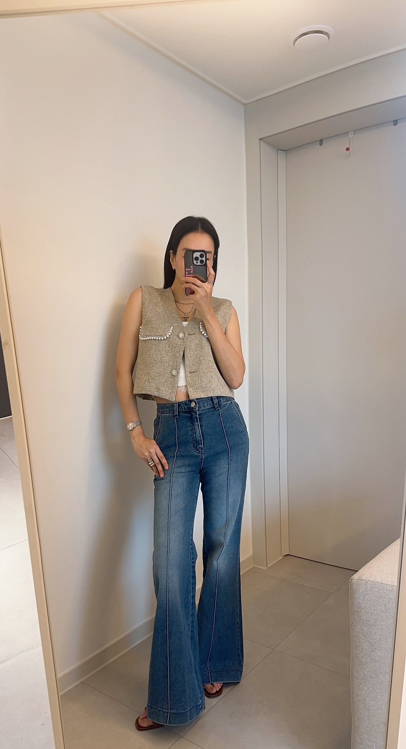 SOUIT韓國直郵女裝新款職業熱賣休閑人氣推薦時尚馬甲粗花呢SOUIT by mabel-L馬甲