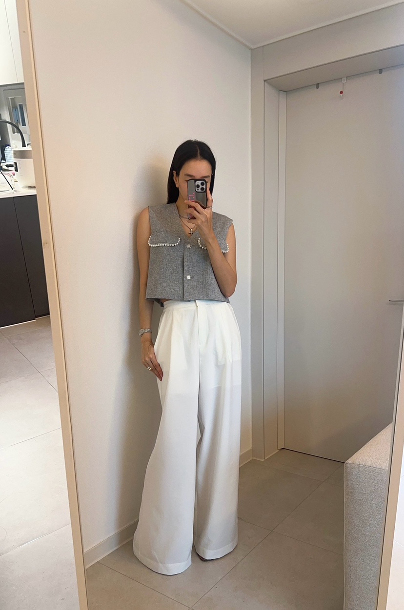 SOUIT韓國直郵女裝新款職業熱賣休閑人氣推薦時尚馬甲粗花呢SOUIT by mabel-L馬甲