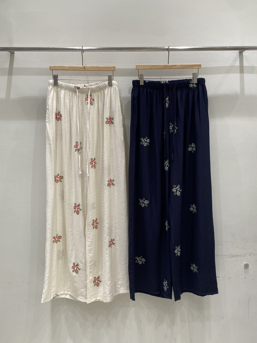 ONDO-P韓國東大門代購女裝新品26春夏人氣推薦休閑褲刺繡ONDO-P休閑褲