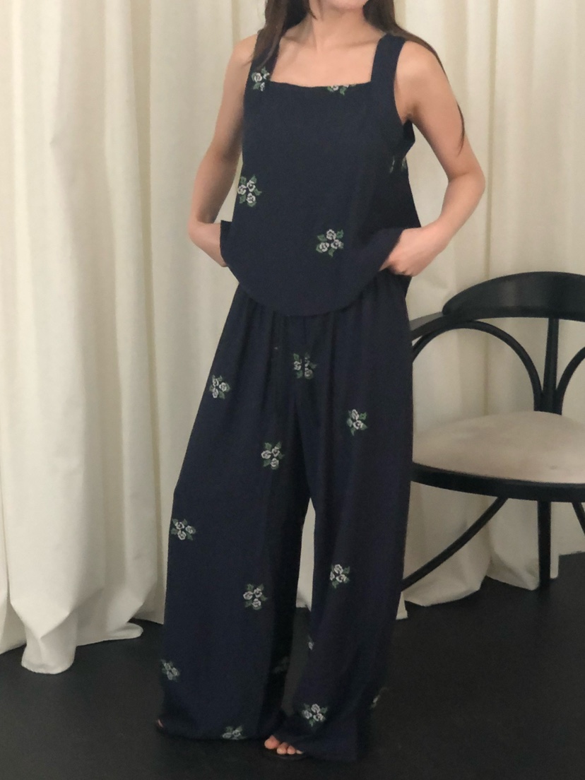 ONDO-P韓國東大門代購女裝新品26春夏人氣推薦休閑褲刺繡ONDO-P休閑褲