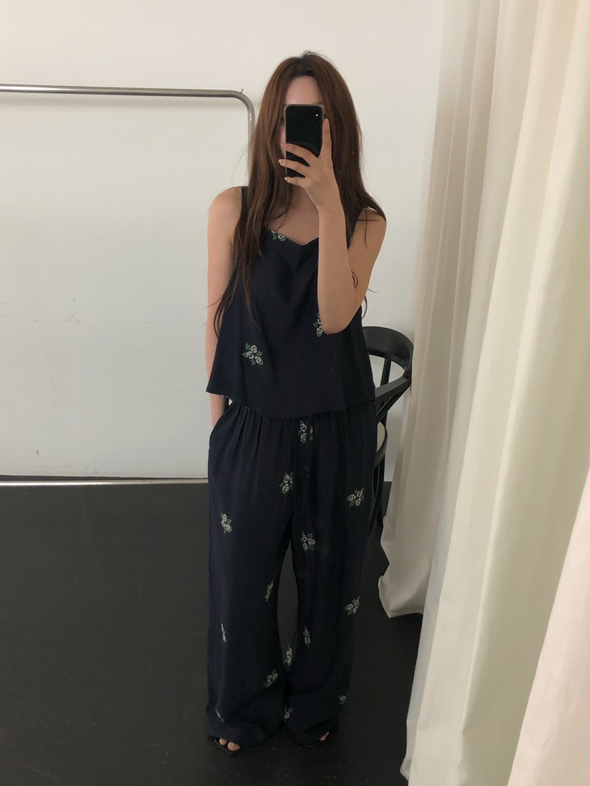 ONDO-P韓國東大門代購女裝新品26春夏人氣推薦休閑褲刺繡ONDO-P休閑褲