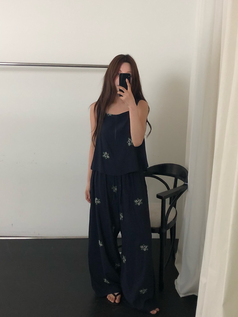 ONDO-P韓國東大門代購女裝新品26春夏人氣推薦休閑褲刺繡ONDO-P休閑褲