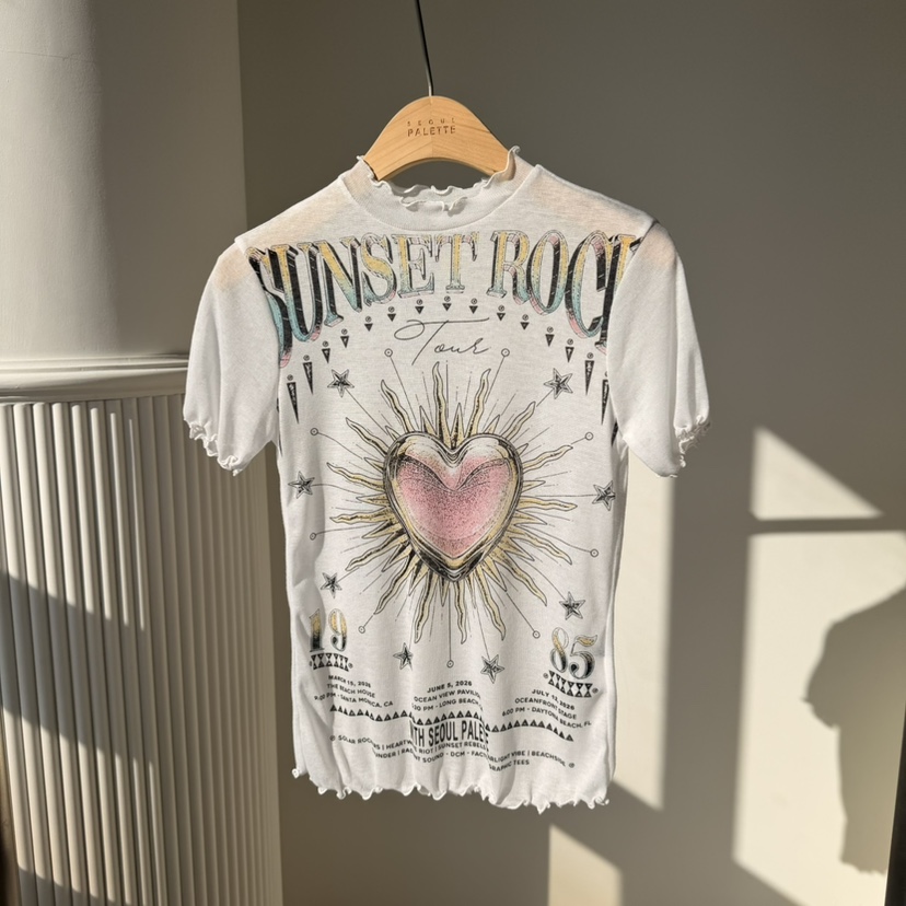 PALETTE-Q韓國直郵實拍女裝新品26春夏熱賣推薦職業T恤網眼PALETTE-QT恤圖色2