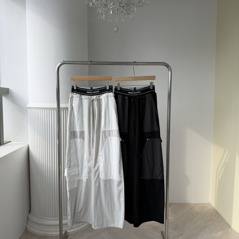 PALETTE-Q韓國直郵實拍女士新款熱賣休閑休閑褲工裝褲撞色PALETTE-Q休閑褲