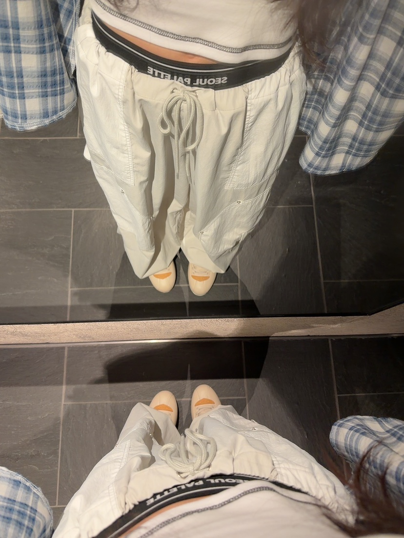 PALETTE-Q韓國直郵實拍女士新款熱賣休閑休閑褲工裝褲撞色PALETTE-Q休閑褲