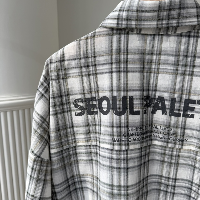 PALETTE-Q韓國東大門直郵女士新品推薦襯衫蕾絲衫格子紐扣PALETTE-Q襯衫/蕾絲衫