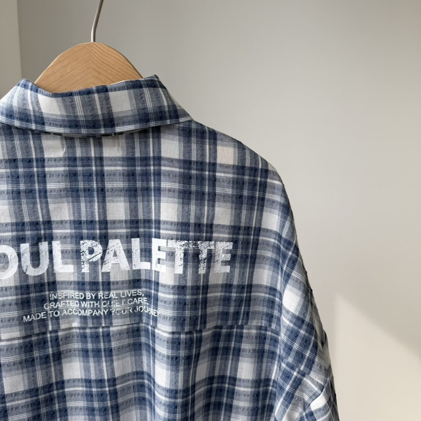 PALETTE-Q韓國東大門直郵女士新品推薦襯衫蕾絲衫格子紐扣PALETTE-Q襯衫/蕾絲衫