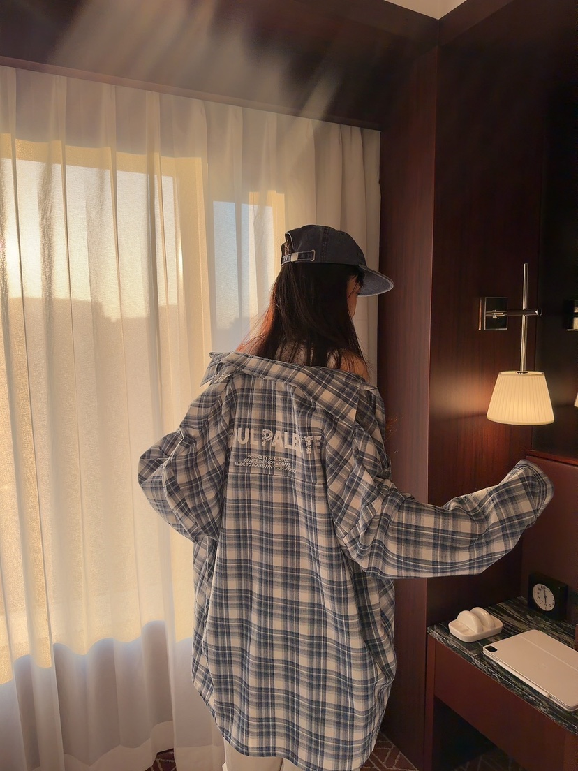 PALETTE-Q韓國東大門直郵女士新品推薦襯衫蕾絲衫格子紐扣PALETTE-Q襯衫/蕾絲衫