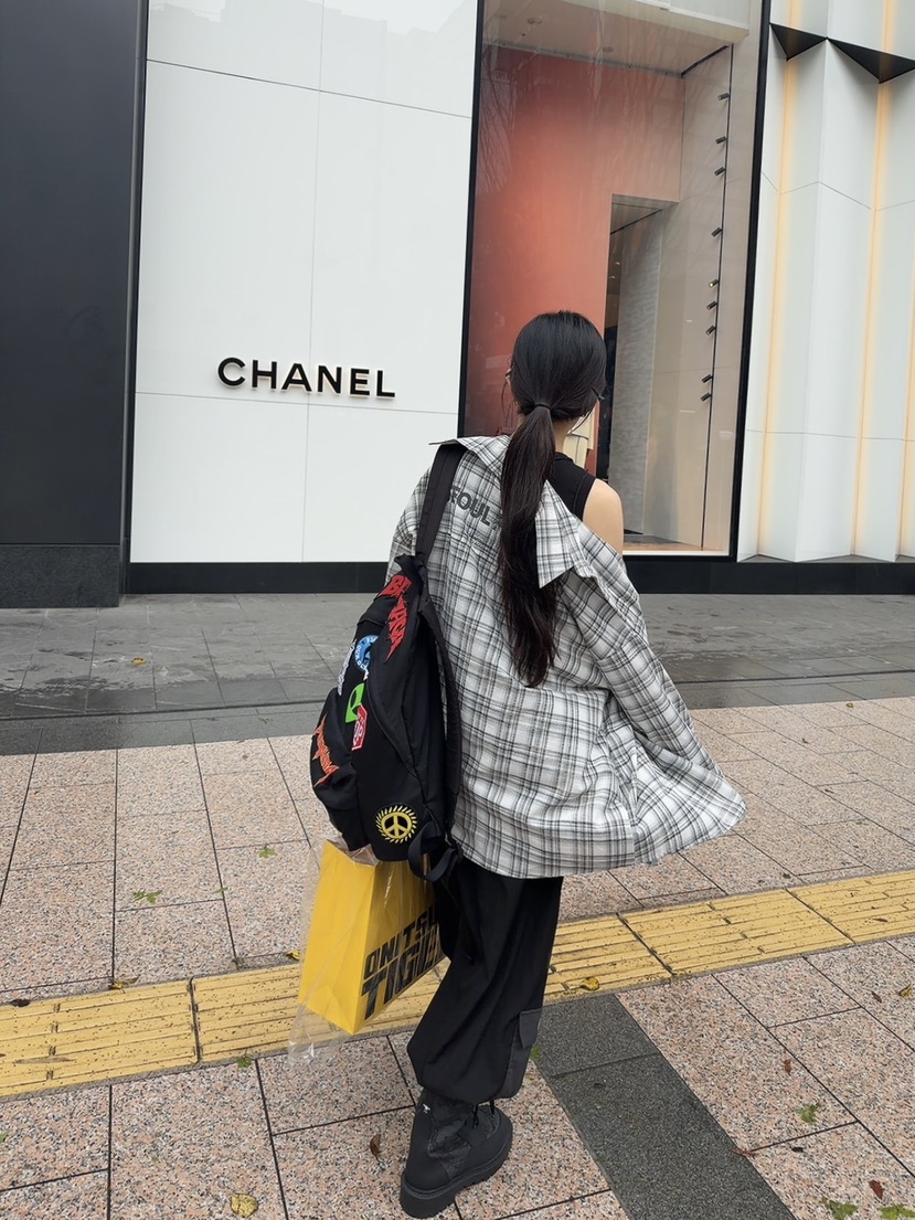 PALETTE-Q韓國東大門直郵女士新品推薦襯衫蕾絲衫格子紐扣PALETTE-Q襯衫/蕾絲衫