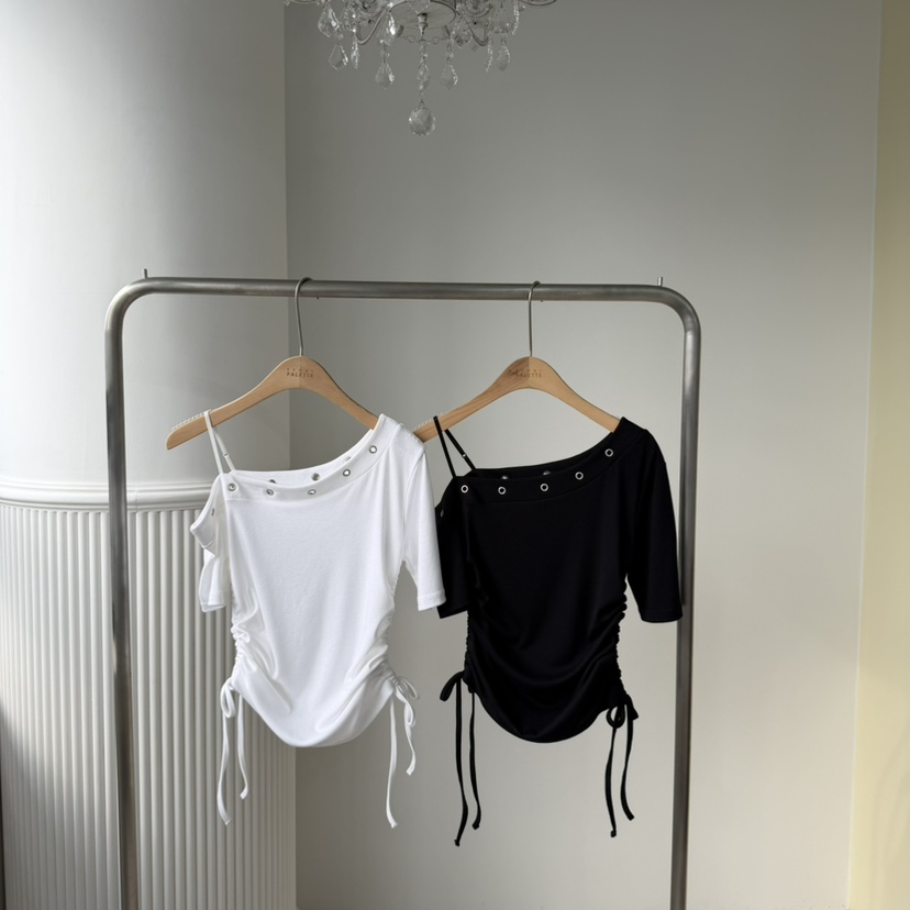 PALETTE-Q韓國東大門代購女士新款人氣推薦時尚T恤不對稱PALETTE-QT恤