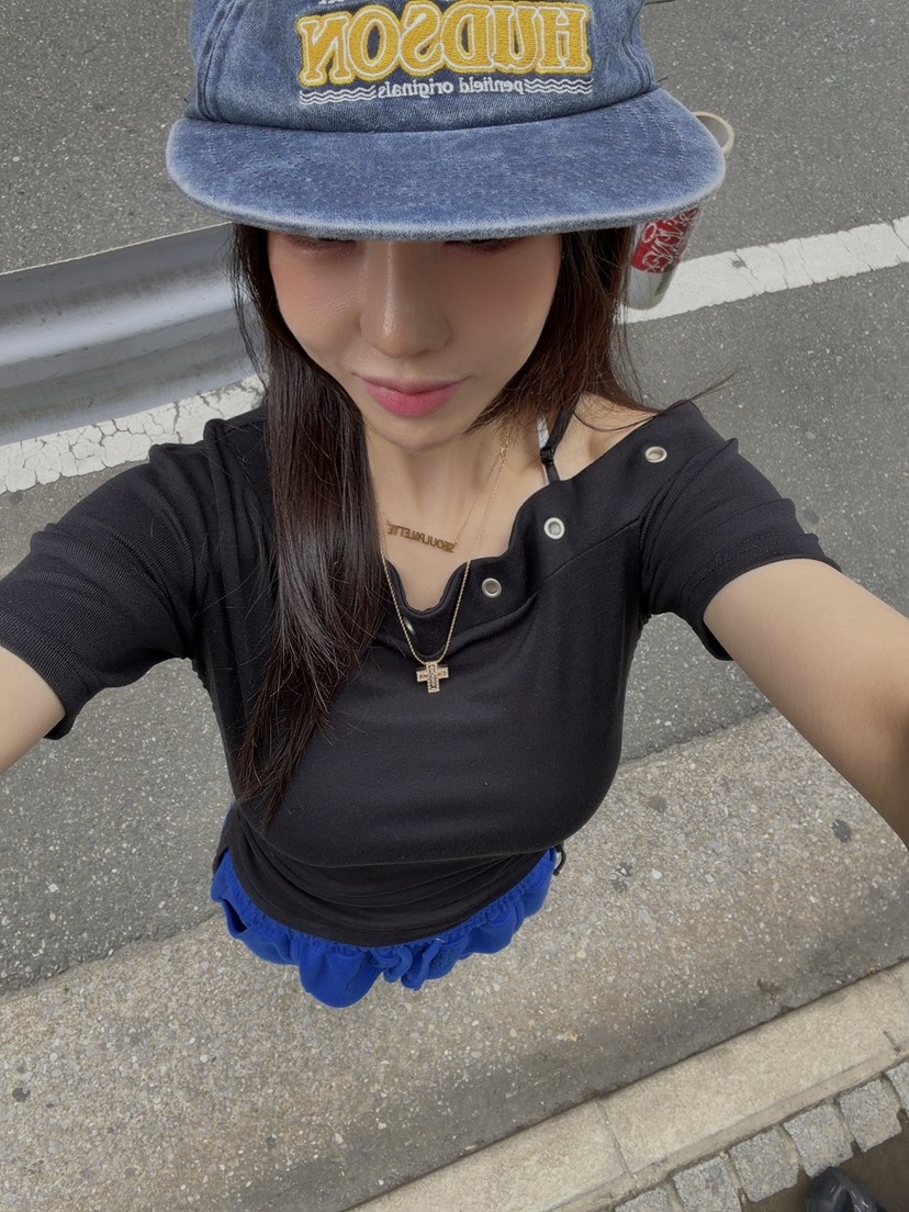 PALETTE-Q韓國東大門代購女士新款人氣推薦時尚T恤不對稱PALETTE-QT恤