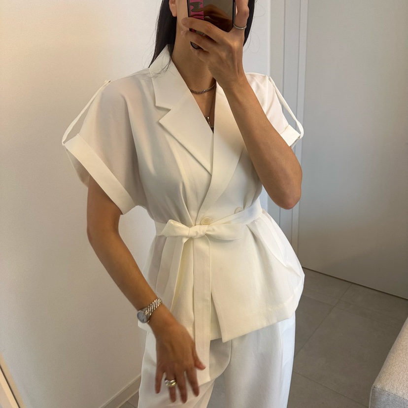 SOUIT韓國代購女裝新款熱賣職業人氣26春夏休閑夾克含腰帶SOUIT by mabel-L夾克