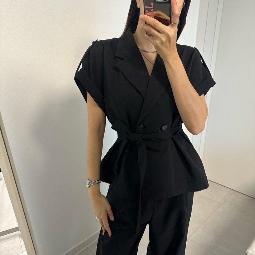 SOUIT韓國代購女裝新款熱賣職業人氣26春夏休閑夾克含腰帶SOUIT by mabel-L夾克