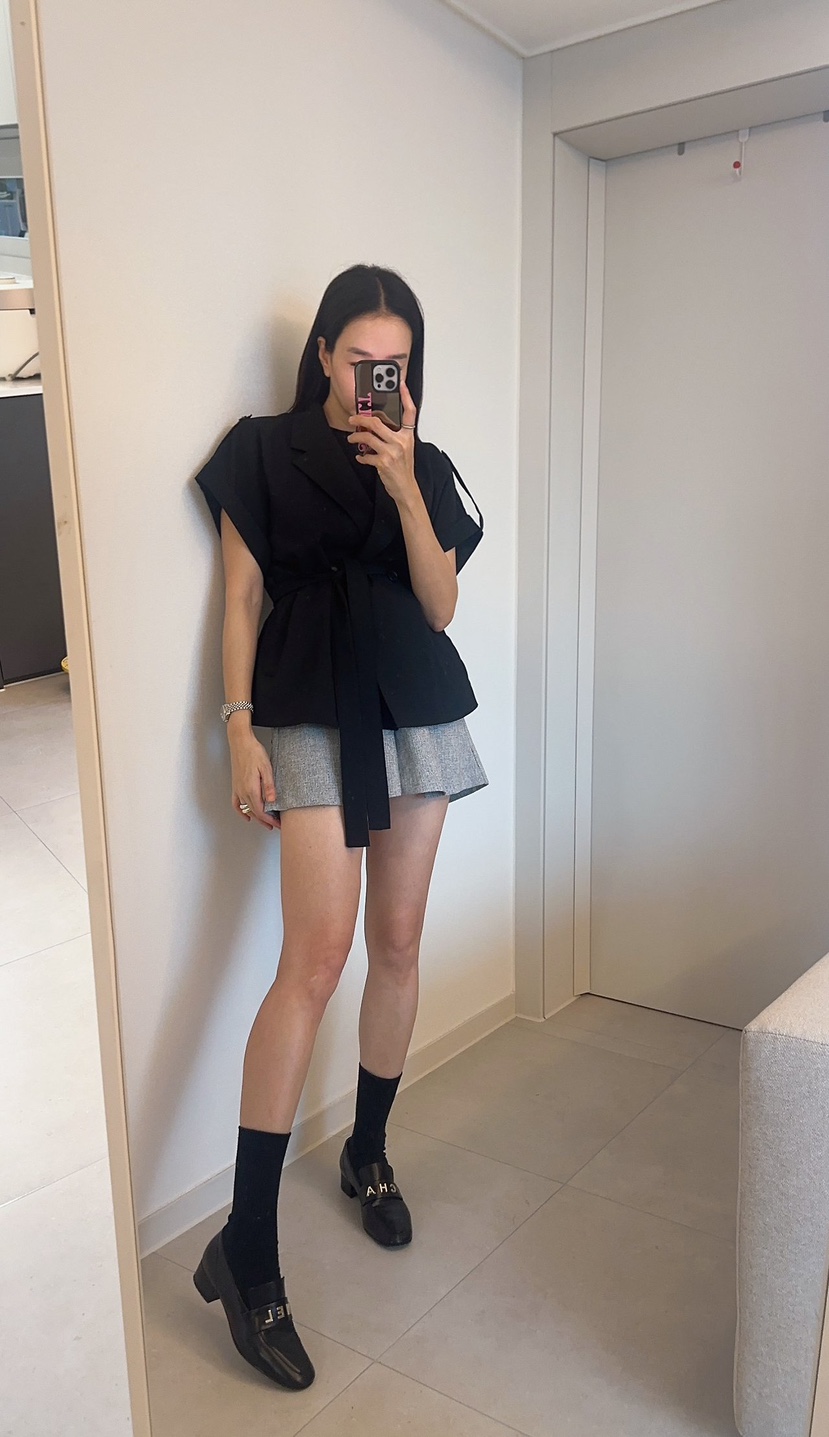 SOUIT韓國代購女裝新款熱賣職業人氣26春夏休閑夾克含腰帶SOUIT by mabel-L夾克