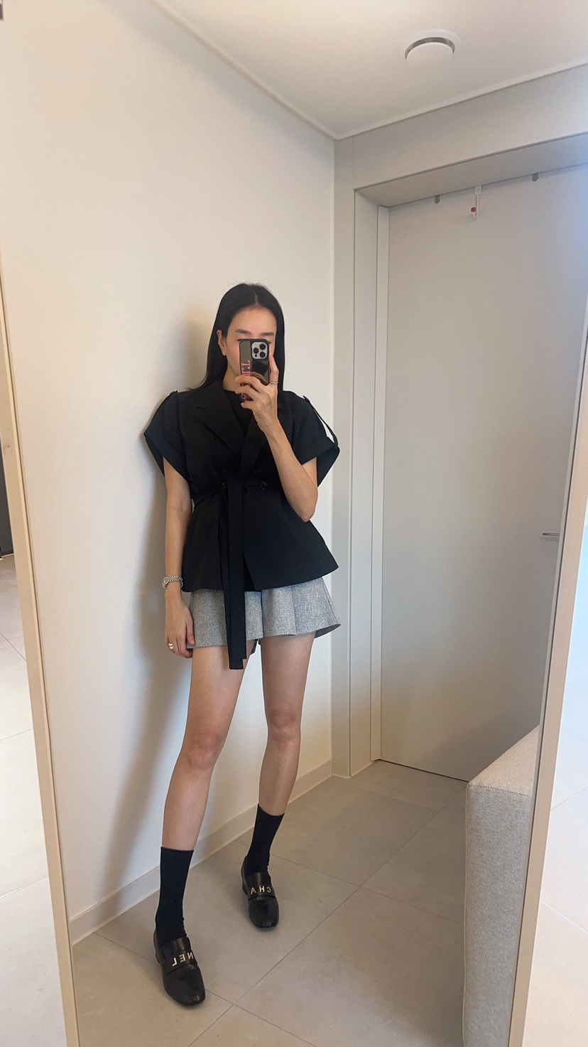 SOUIT韓國代購女裝新款熱賣職業人氣26春夏休閑夾克含腰帶SOUIT by mabel-L夾克