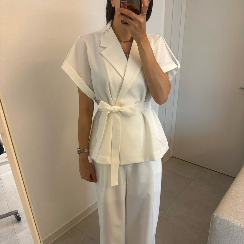 SOUIT韓國代購女裝新款熱賣職業人氣26春夏休閑夾克含腰帶SOUIT by mabel-L夾克