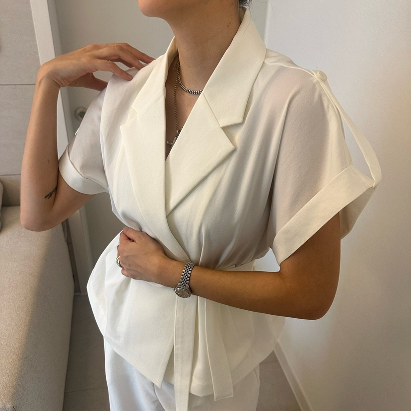 SOUIT韓國代購女裝新款熱賣職業人氣26春夏休閑夾克含腰帶SOUIT by mabel-L夾克