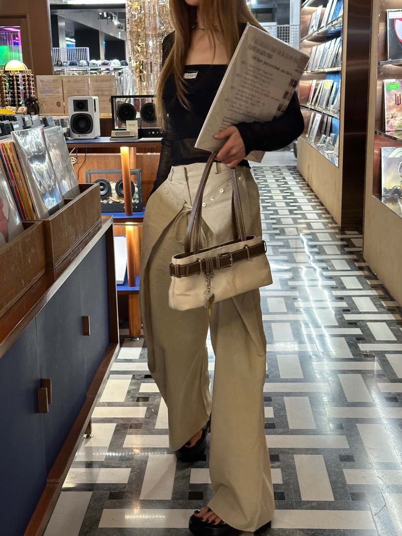 ZEROZERO韓國東大門代購女裝新品時尚休閑26春夏休閑褲闊腿褲ZEROZERO休閑褲