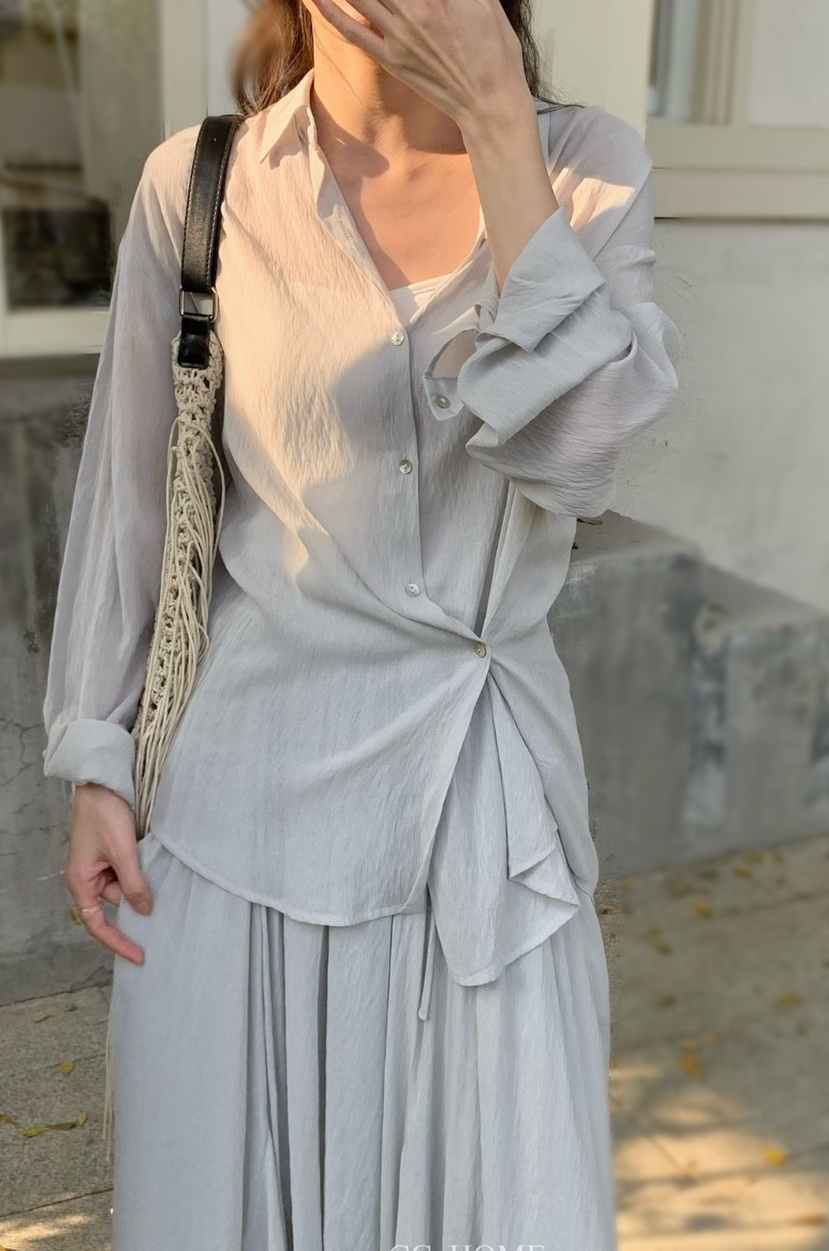 OLA韓國東大門直郵女裝新款熱賣推薦休閑職業26春夏襯衫蕾絲衫mellor/OLA襯衫/蕾絲衫