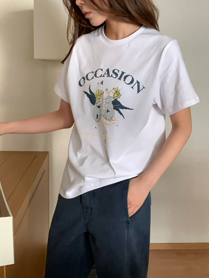 BINUS韓國代購女士新品休閑推薦職業時尚26春夏熱賣人氣T恤BINUST恤圖色2