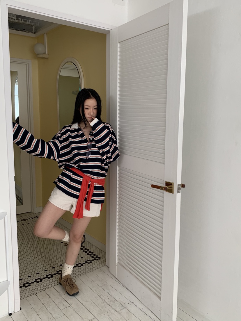 SUNDER MARKET韓國直郵女士新款休閑人氣職業26春夏長袖T恤SUNDER MARKET長袖T恤