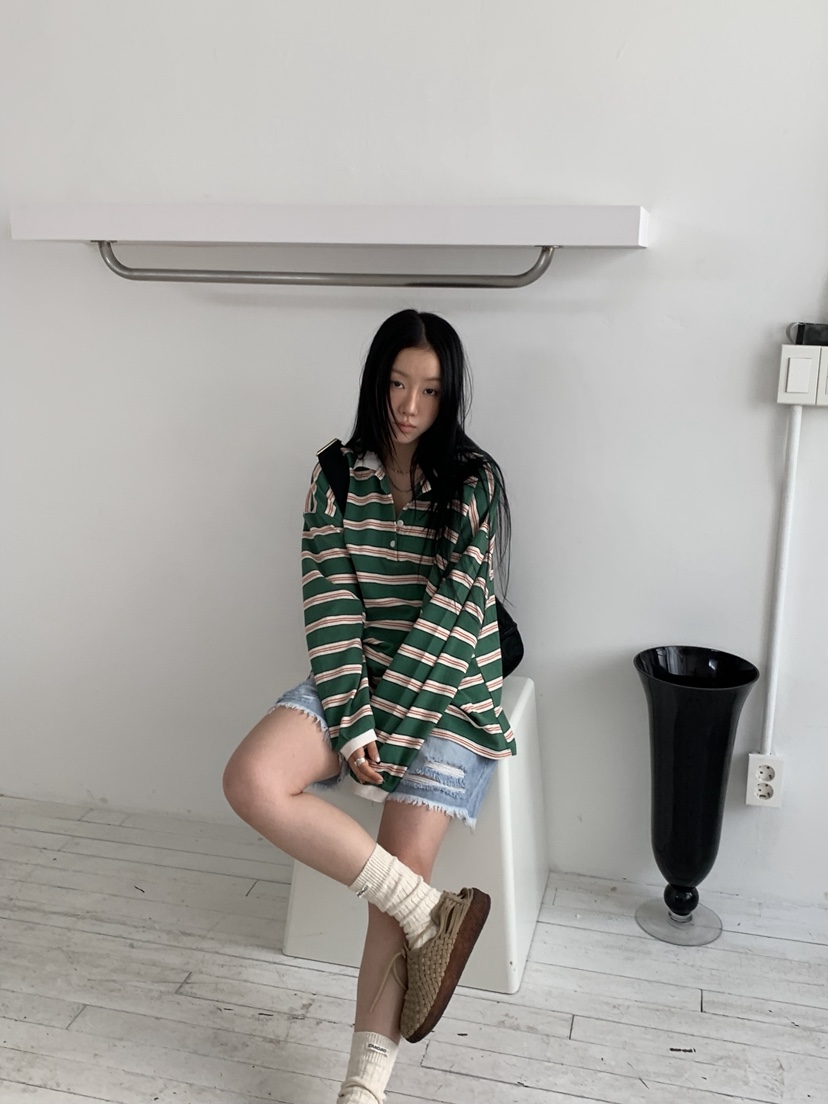 SUNDER MARKET韓國直郵女士新款休閑人氣職業26春夏長袖T恤SUNDER MARKET長袖T恤