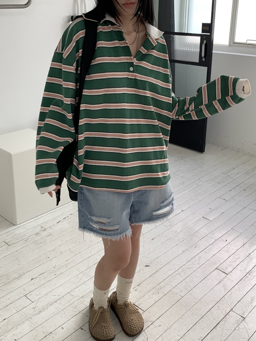 SUNDER MARKET韓國直郵女士新款休閑人氣職業26春夏長袖T恤SUNDER MARKET長袖T恤