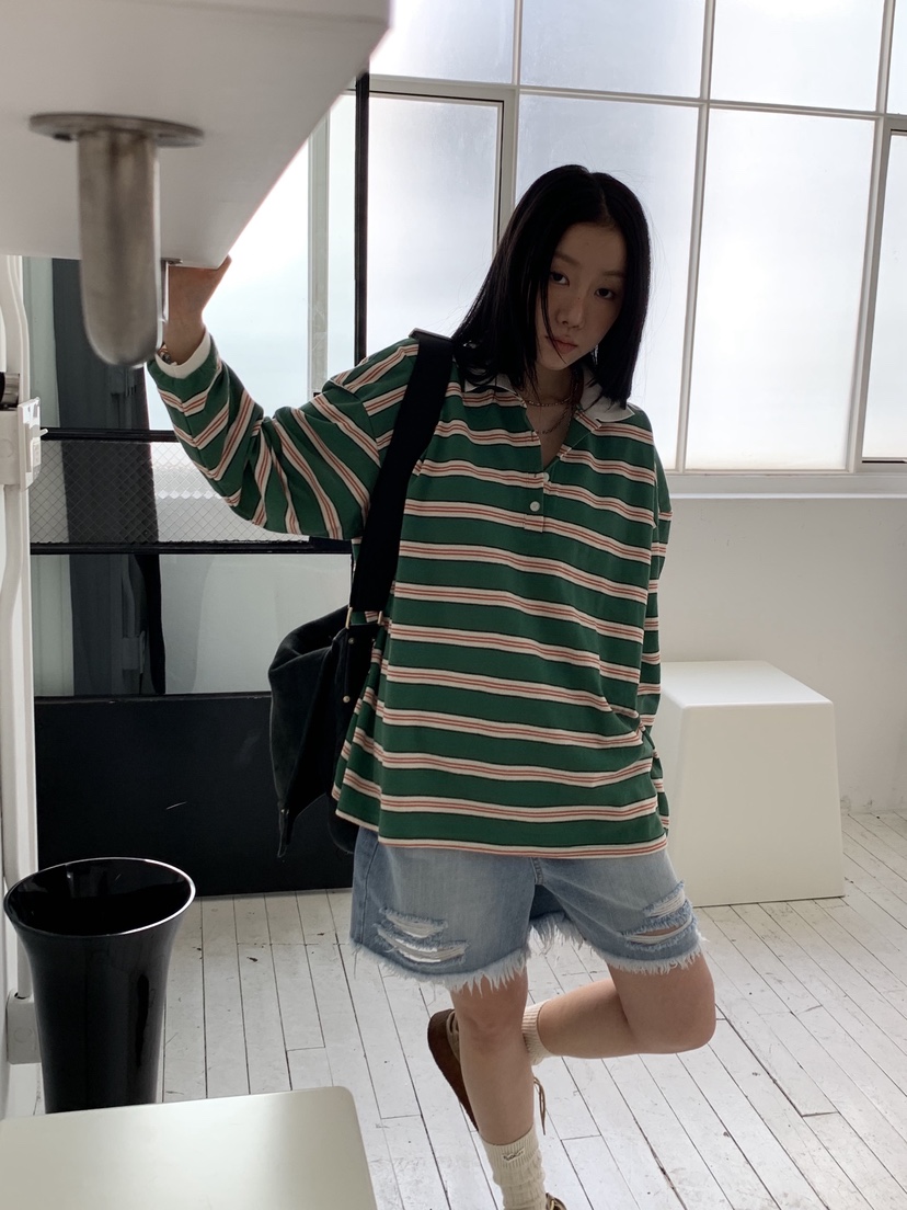 SUNDER MARKET韓國直郵女士新款休閑人氣職業26春夏長袖T恤SUNDER MARKET長袖T恤