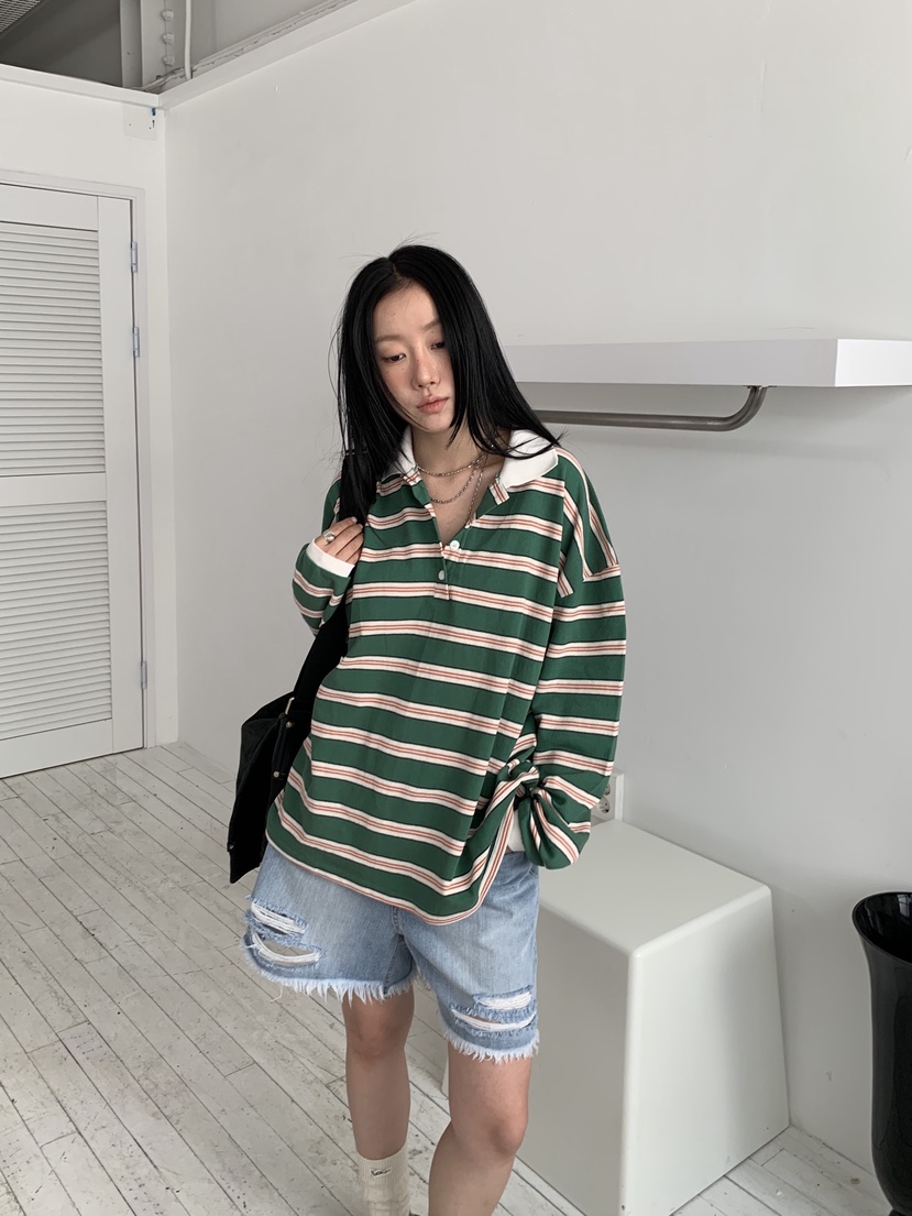 SUNDER MARKET韓國直郵女士新款休閑人氣職業26春夏長袖T恤SUNDER MARKET長袖T恤