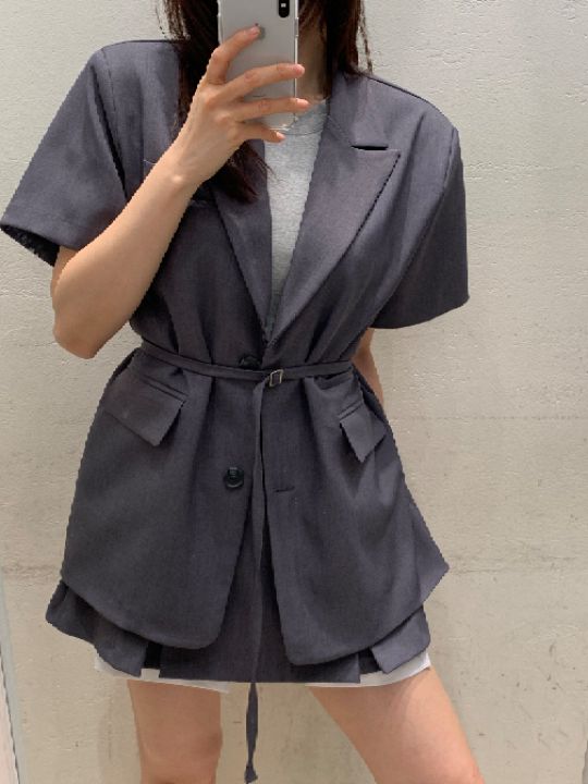 mars韓國代購女裝新品26春夏職業時尚人氣熱賣夾克含腰繩mars夾克