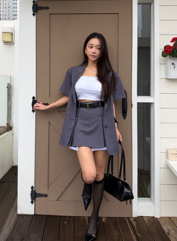 mars韓國代購女裝新品26春夏職業時尚人氣熱賣夾克含腰繩mars夾克