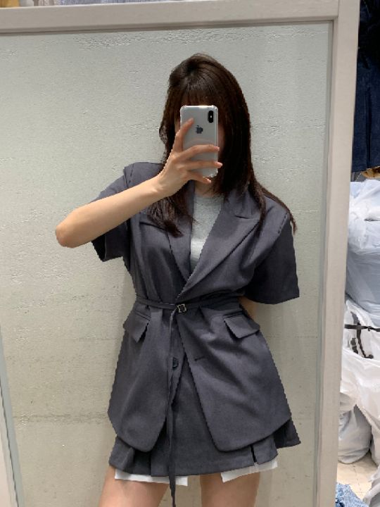 mars韓國代購女裝新品26春夏職業時尚人氣熱賣夾克含腰繩mars夾克