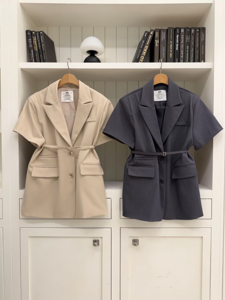 mars韓國代購女裝新品26春夏職業時尚人氣熱賣夾克含腰繩mars夾克