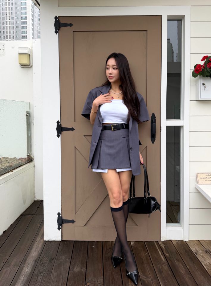 mars韓國代購女裝新品26春夏職業時尚人氣熱賣夾克含腰繩mars夾克