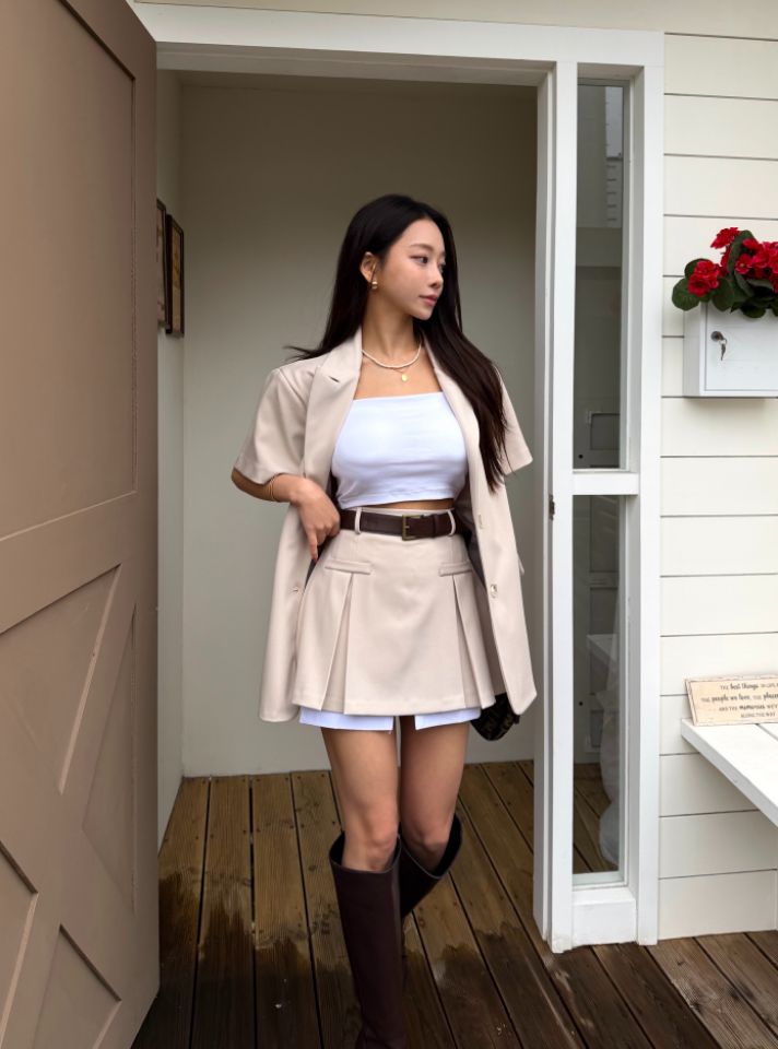 mars韓國代購女裝新品26春夏職業時尚人氣熱賣夾克含腰繩mars夾克