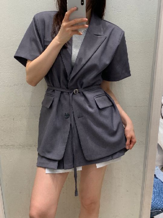 mars韓國代購女裝新品26春夏職業時尚人氣熱賣夾克含腰繩mars夾克圖色2