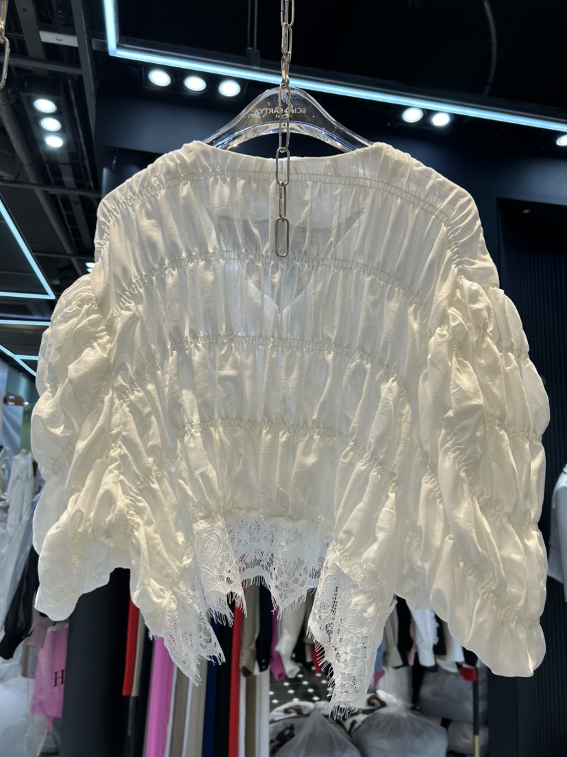 ECHOPARTY韓國直郵實拍女士新款時尚人氣熱賣襯衫蕾絲衫棉ECHOPARTY襯衫/蕾絲衫