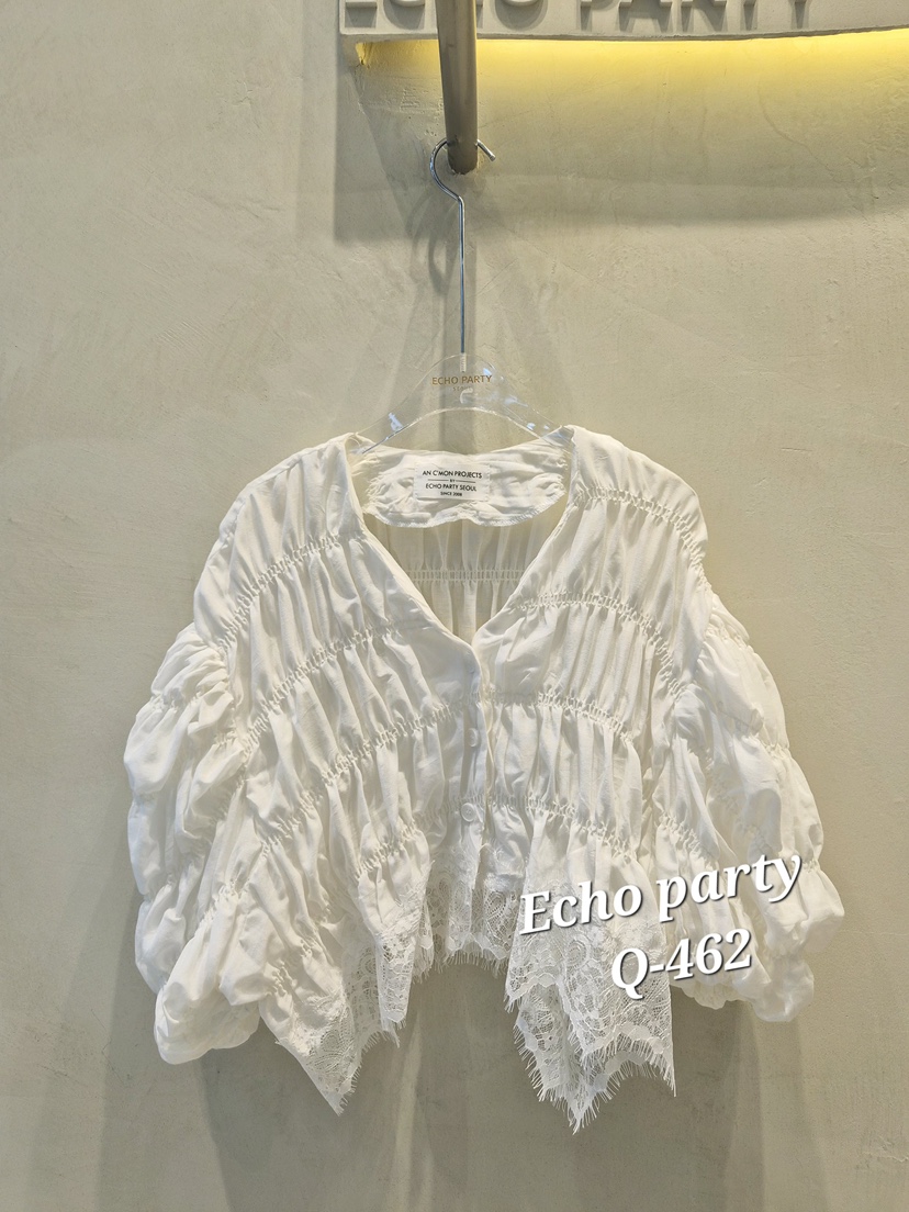 ECHOPARTY韓國直郵實拍女士新款時尚人氣熱賣襯衫蕾絲衫棉ECHOPARTY襯衫/蕾絲衫圖色2