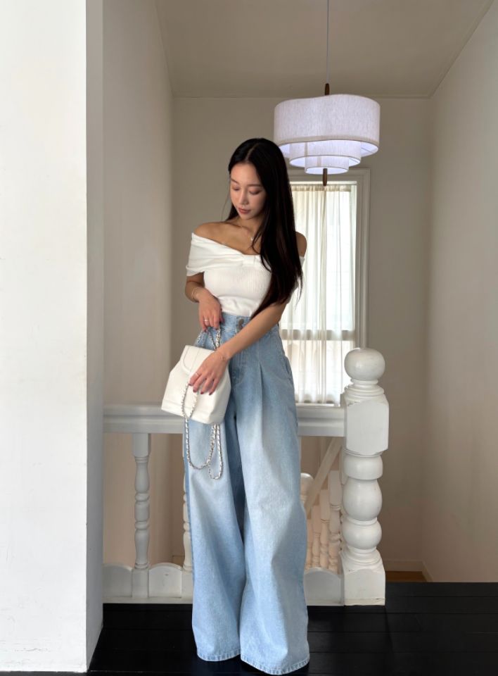 mars韓國直郵女裝新款熱賣推薦休閑職業時尚26春夏牛仔褲褶裥mars牛仔褲