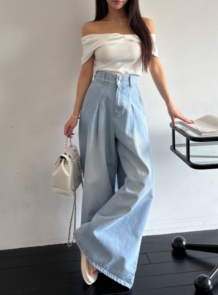 mars韓國直郵女裝新款熱賣推薦休閑職業時尚26春夏牛仔褲褶裥mars牛仔褲