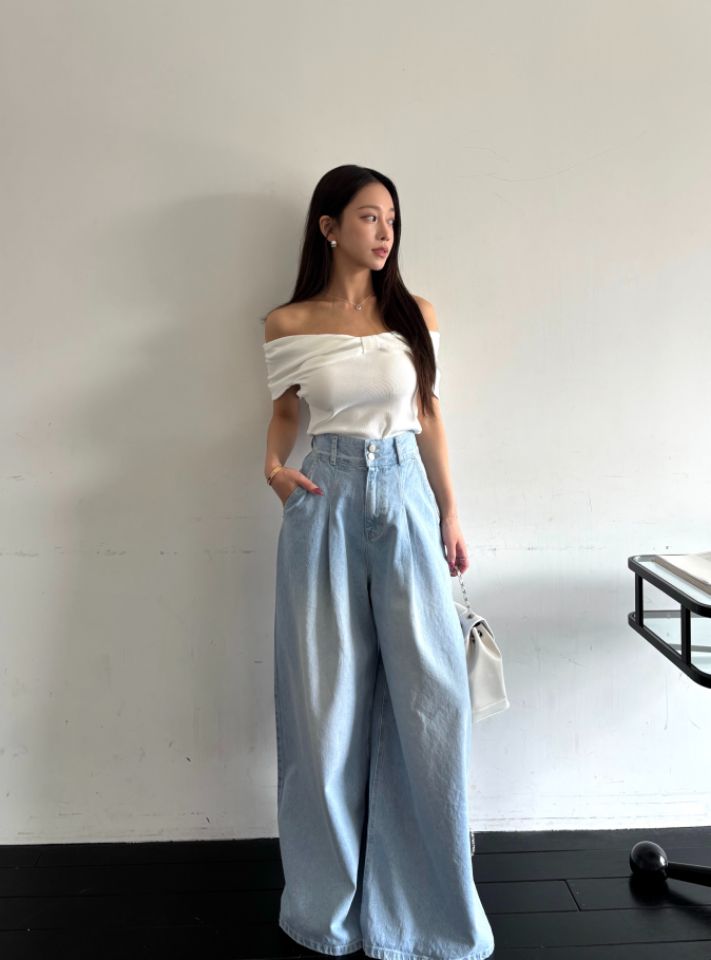 mars韓國直郵女裝新款熱賣推薦休閑職業時尚26春夏牛仔褲褶裥mars牛仔褲