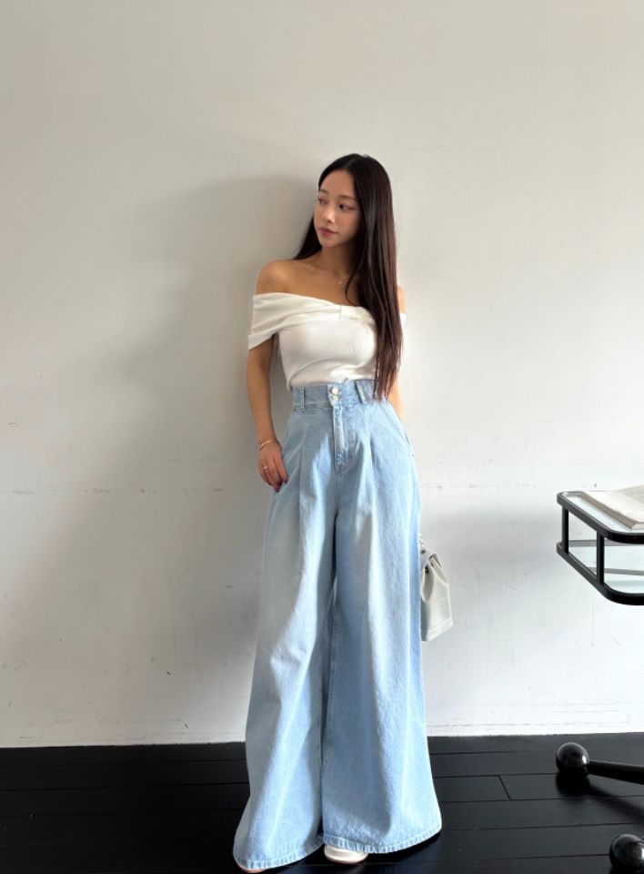 mars韓國直郵女裝新款熱賣推薦休閑職業時尚26春夏牛仔褲褶裥mars牛仔褲